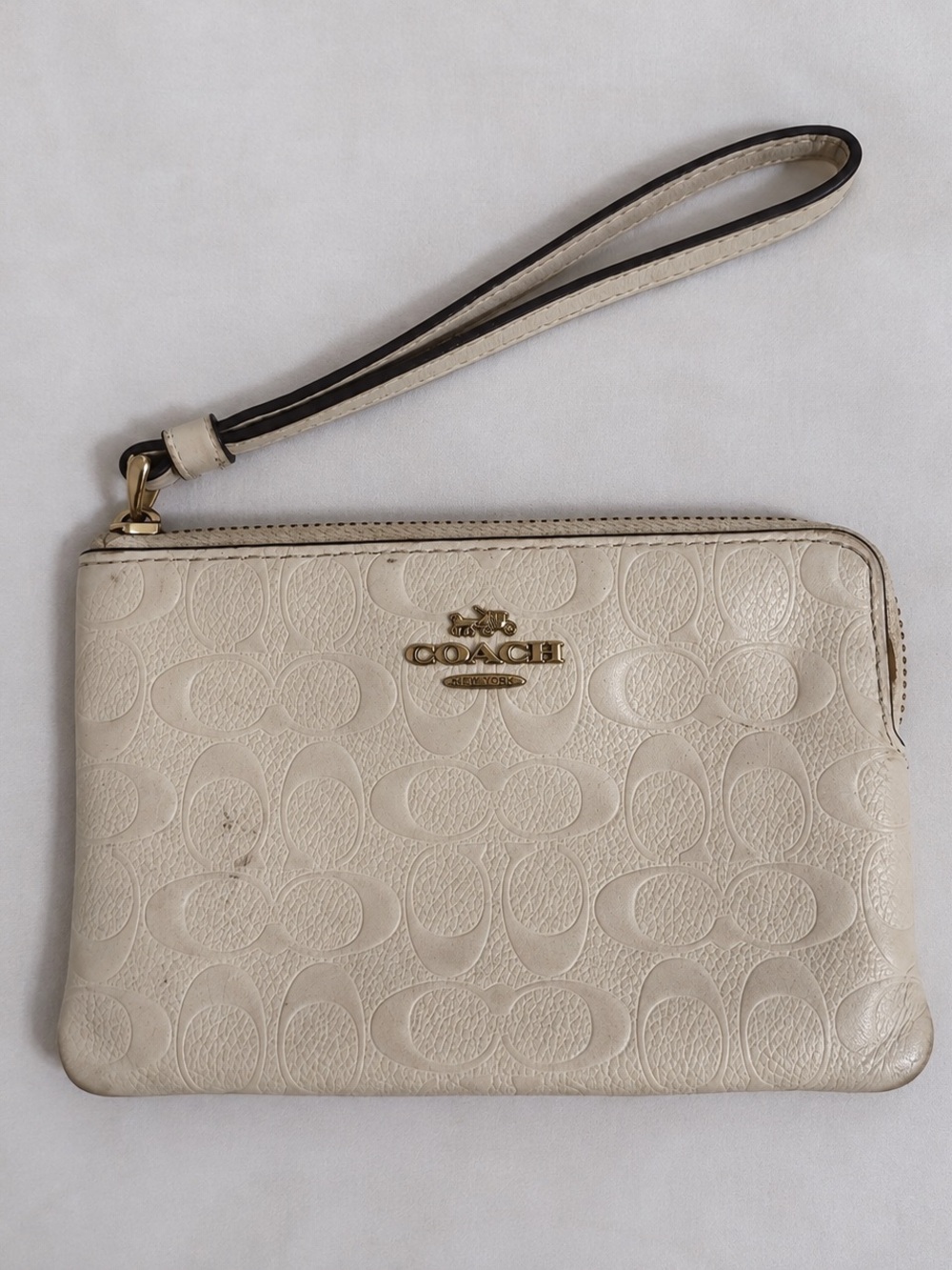 Coach Cream Wristlet Wallet